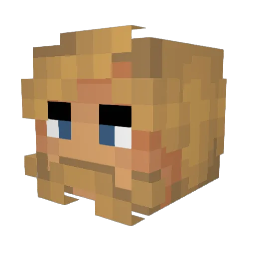 Squezzle Minecraft avatar head, 3D render