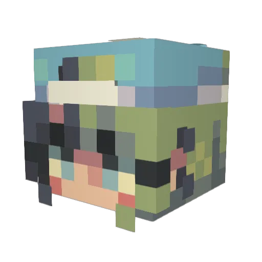 Squibbutz Minecraft avatar head, 3D render