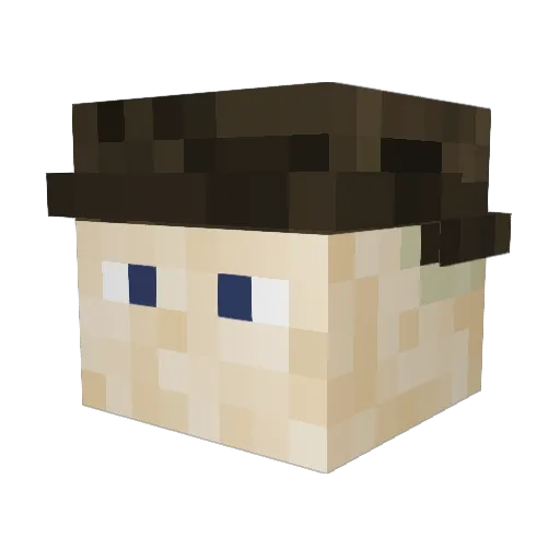 Squibby2 Minecraft avatar head, 3D render
