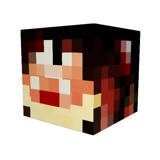 Squickles Minecraft avatar head, 3D render