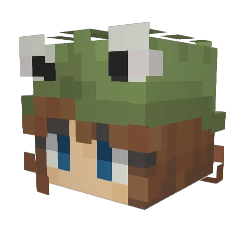 Squid034 Minecraft avatar head, 3D render