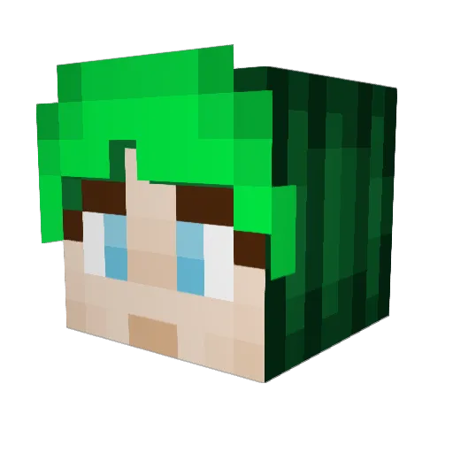 SquidZombie Minecraft avatar head, 3D render