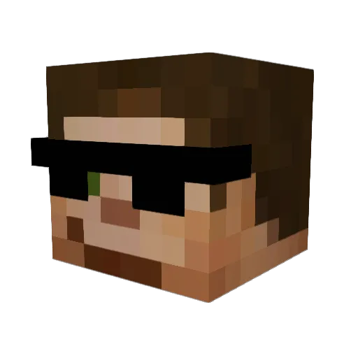 Squiddzzz Minecraft avatar head, 3D render