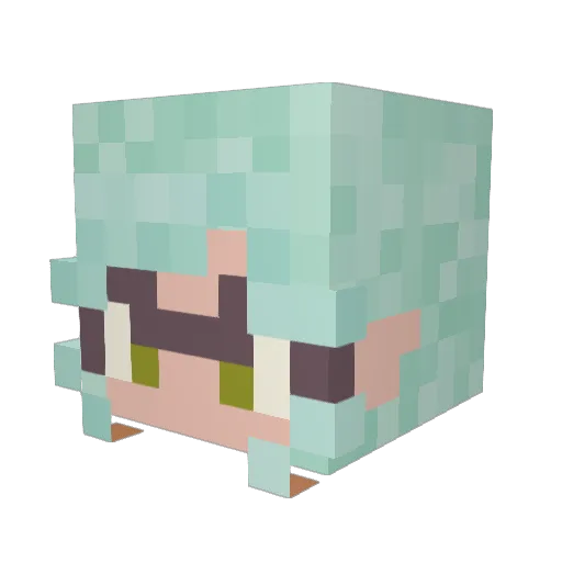 Squidikaz Minecraft avatar head, 3D render