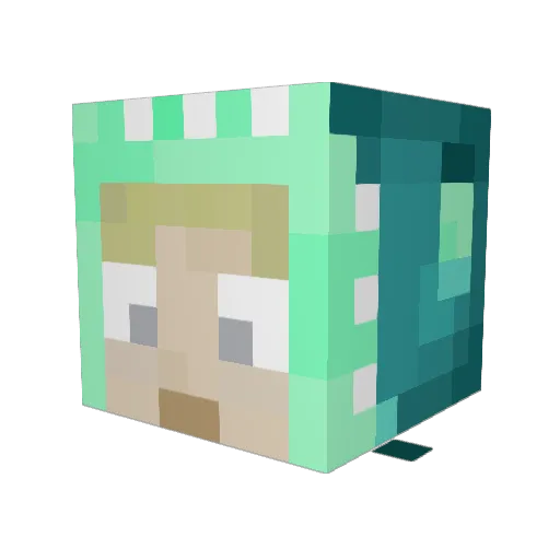 Squidney101 Minecraft avatar head, 3D render