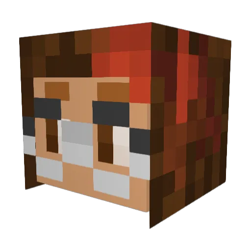 Squidoxi Minecraft avatar head, 3D render
