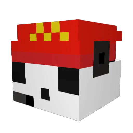 Squiple Minecraft avatar head, 3D render