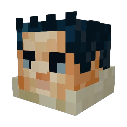Squipple Minecraft avatar head, 3D render