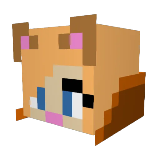 SquirrelPrincess Minecraft avatar head, 3D render