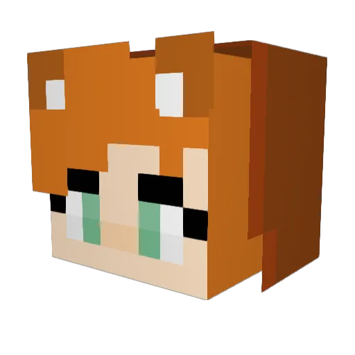 Squirrelgril Minecraft avatar head, 3D render