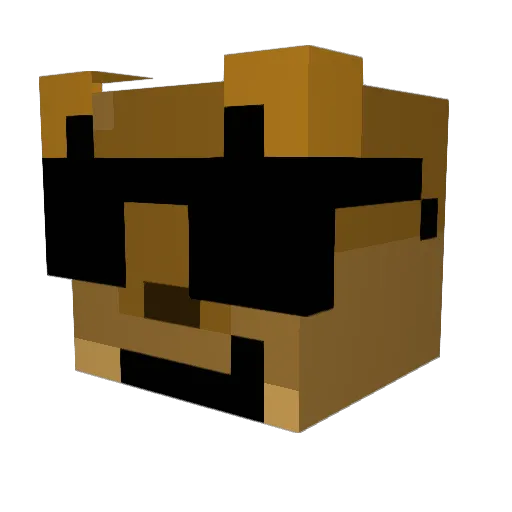 SquirrelyMike Minecraft avatar head, 3D render