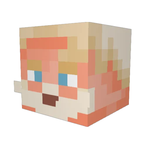 Squirtpants Minecraft avatar head, 3D render
