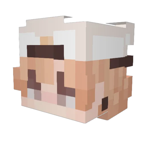 SquishTV Minecraft avatar head, 3D render