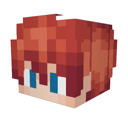Squishn Minecraft avatar head, 3D render