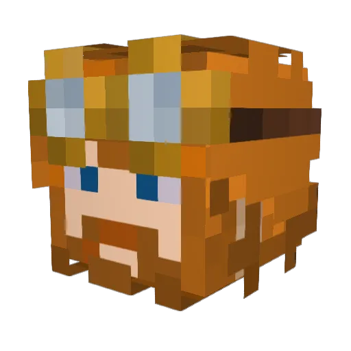 Squishow Minecraft avatar head, 3D render