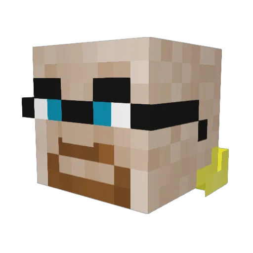 Squishybee Minecraft avatar head, 3D render