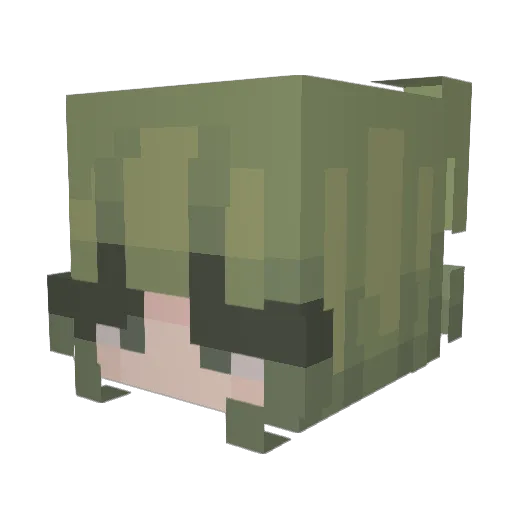 Squishyed Minecraft avatar head, 3D render