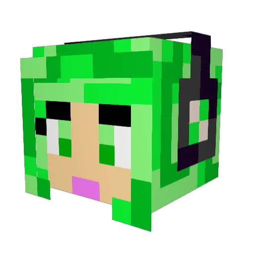 Squishystar Minecraft avatar head, 3D render