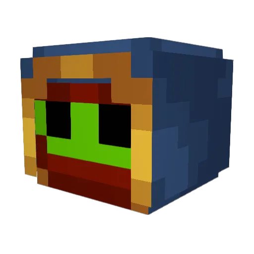 SqushySlimebal Minecraft avatar head, 3D render