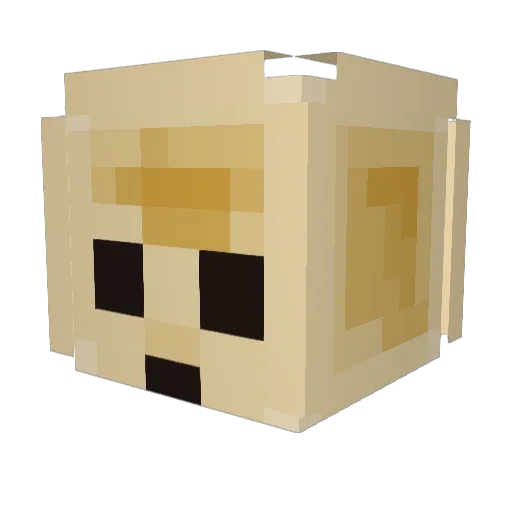 Squut Minecraft avatar head, 3D render