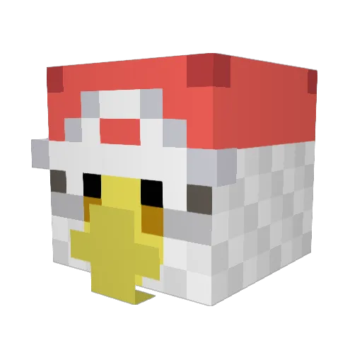 Squwaa Minecraft avatar head, 3D render