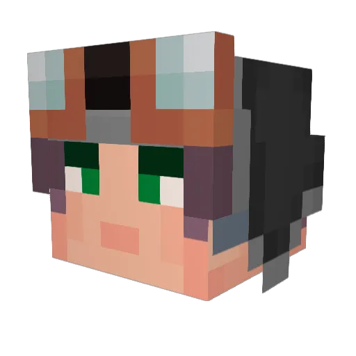 Sqwaark Minecraft avatar head, 3D render