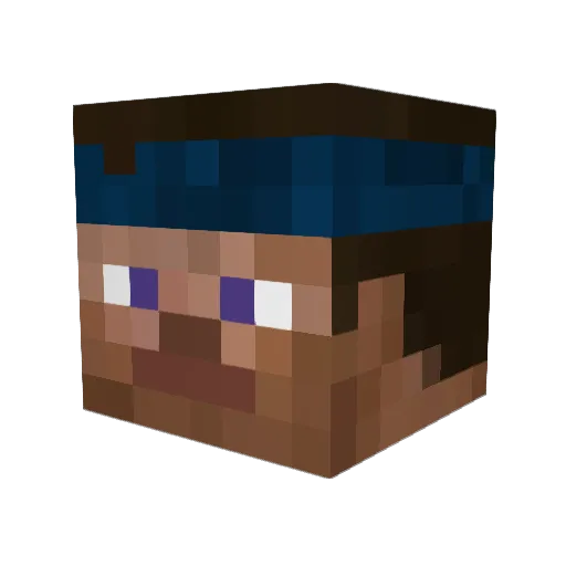 Sqwalker Minecraft avatar head, 3D render