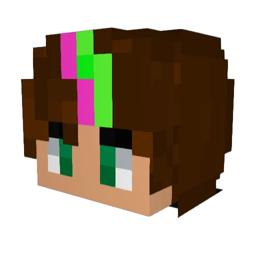SqwaveMusic Minecraft avatar head, 3D render