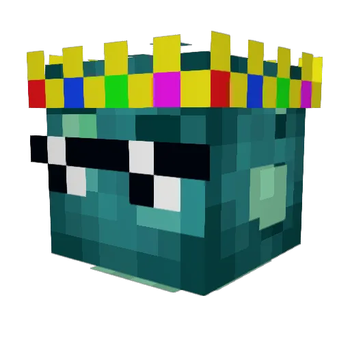 Sqwid_play Minecraft avatar head, 3D render
