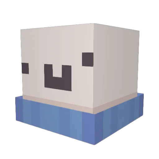 Sqwishy Minecraft avatar head, 3D render