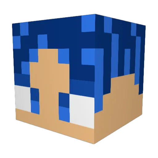 Sqxna Minecraft avatar head, 3D render