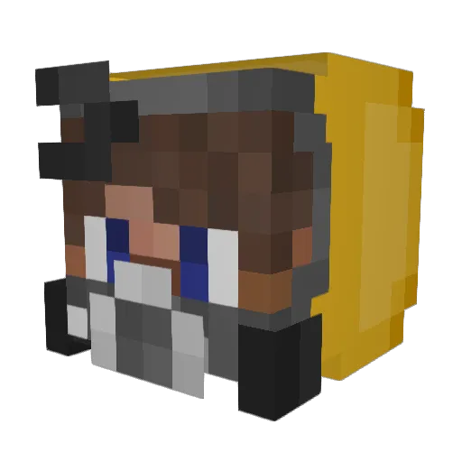SrCaptain Minecraft avatar head, 3D render