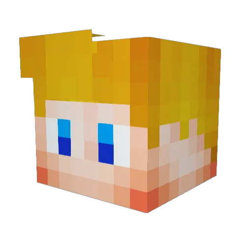 SrCbastian Minecraft avatar head, 3D render