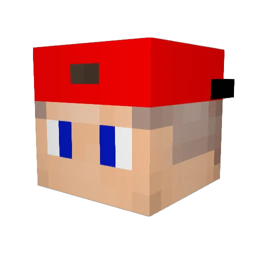 SrSmurf Minecraft avatar head, 3D render