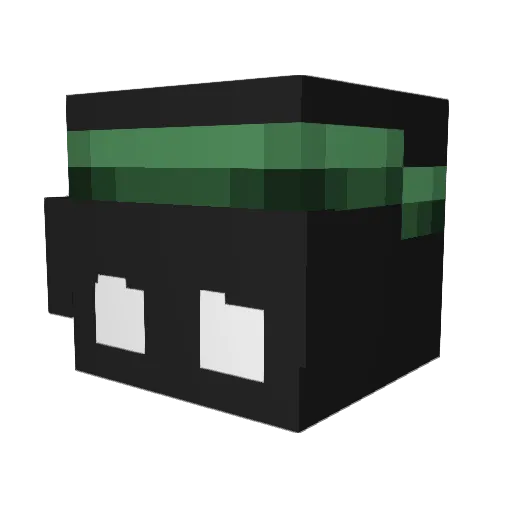 SrUwUDF Minecraft avatar head, 3D render