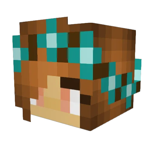 Srah Minecraft avatar head, 3D render