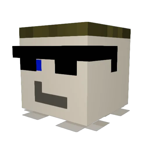 Sredniakoo Minecraft avatar head, 3D render