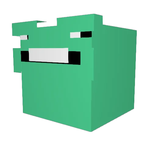 Sreen Minecraft avatar head, 3D render