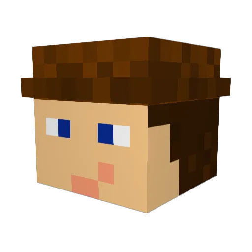 Sreggeman Minecraft avatar head, 3D render