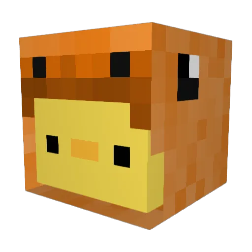 Sretsubon Minecraft avatar head, 3D render