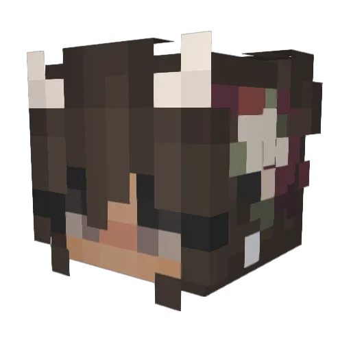 Sridi Minecraft avatar head, 3D render