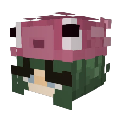 SrirachaDoodle Minecraft avatar head, 3D render