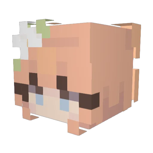 Srisuda Minecraft avatar head, 3D render