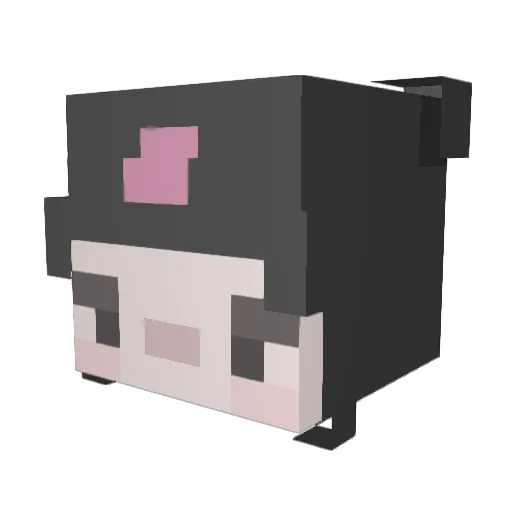 Sron Minecraft avatar head, 3D render