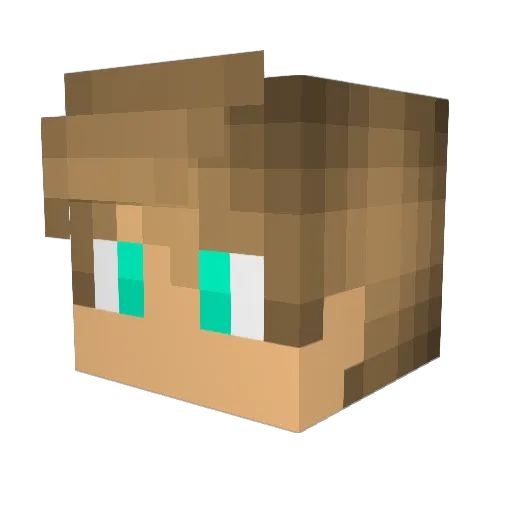 SrtaLu_ Minecraft avatar head, 3D render