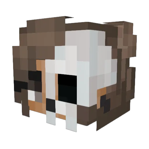 SrtaMary Minecraft avatar head, 3D render
