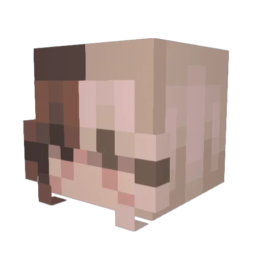SrtaMimii Minecraft avatar head, 3D render