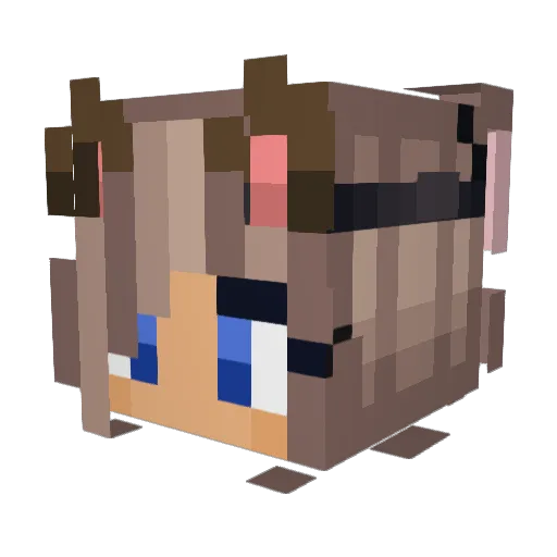 SrtaNaaomi Minecraft avatar head, 3D render