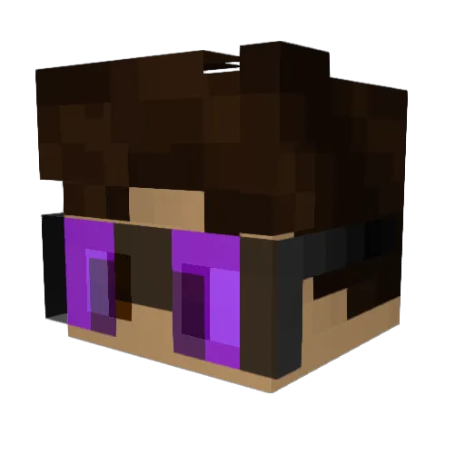Srubbyyy Minecraft avatar head, 3D render