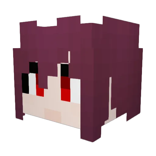 Sryumm Minecraft avatar head, 3D render